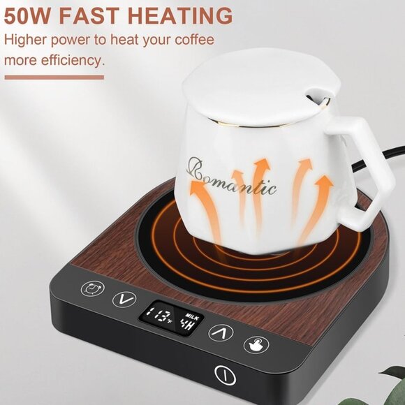 Warmer with Coffee Mug Ceramic Cup Model PL-179, Stainless Steel Touch Control - Picture 8 of 13